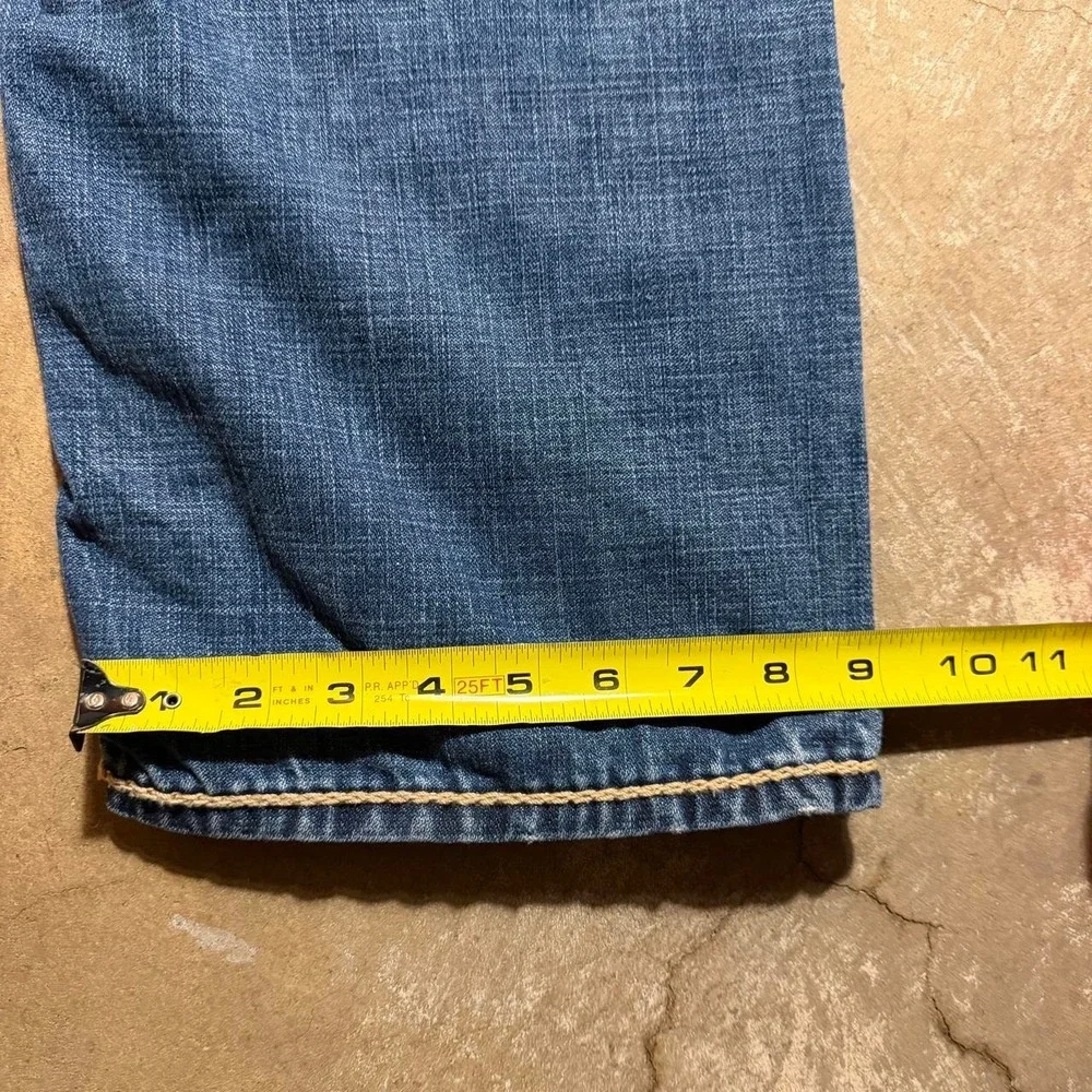 True Religion Straight Super T Rope Stitch Jeans Blue Baggy Y2K Mens 38x33